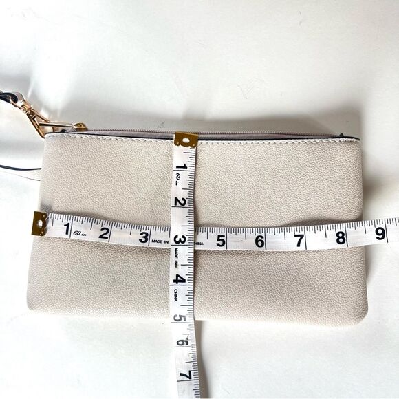 Mellow World Laser Cut Neutral Colorblock Cream Tan Large Tote Bag Purse Set - Picture 4 of 13